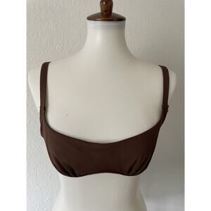 Skims Swim Bikini Top Sculpting Ruched Swimwear Cocoa Brown